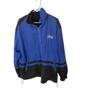 Vintage Monterey CA Windbreaker Jacket Men's Large Blue Full Zip Streetwear